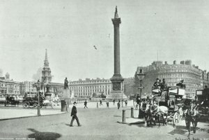 Nelsons oszlop, Trafalgar Square, Westminster LB: északnyugatra nézve a Cockspur Street felől, 1898 alkotó: English Photographer