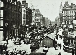 A New Bridge Street a Ludgate Circusra néz, London City, 1890 alkotó: English Photographer