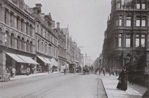 Newcastle, Grainger Street, Nyugat (f/w fotó) alkotó: English Photographer
