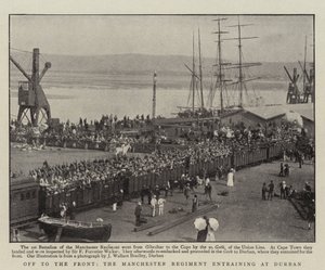 A frontra, a Manchester Regiment bevonulása Durbanbe alkotó: English Photographer