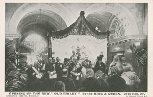 Az Old Bailey megnyitása a király és a királynő által, 1907. február 27-én alkotó: English Photographer