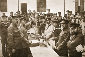 Otthonról érkező csomagok, Handforth, illusztráció a német foglyoktól Nagy-Britanniában (fotómélység) alkotó: English Photographer