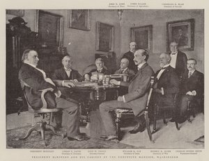 McKinley elnök és kabinetje a washingtoni Executive Mansionban alkotó: English Photographer