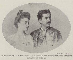 Danilo montenegrói herceg és Jutta mecklenburg-Strelitz hercegnő július 27-én házasodtak össze. alkotó: English Photographer