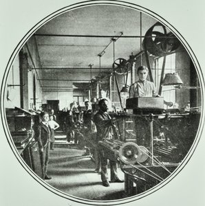 Nyomdai osztály, Bank of England, Threadneedle Street, City of London, 1890 alkotó: English Photographer