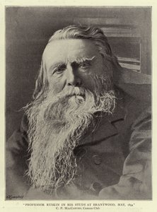 Ruskin professzor a brantwoodi tanulmányában, 1894. május alkotó: English Photographer