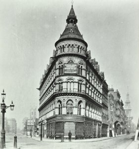 Queen Victoria Street, Mansion House Street, Poultry és Queen Victoria Street sarka, London, 1880 alkotó: English Photographer