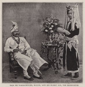 Raja Sir Wakhatsinghi, KCIE, és legidősebb fia, a Vőlegény alkotó: English Photographer