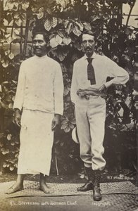 Robert Louis Stevenson egy szamoai főnökkel alkotó: English Photographer