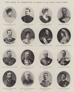 Királyi látogatók és a jogdíj képviselői a Queens Diamond Jubilee alkalmából alkotó: English Photographer