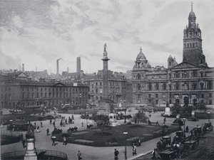 Skócia: George Square (fekete-fehér fotó) alkotó: English Photographer