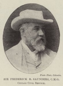 Sir Frederick R Saunders, CMG, Ceylon Közszolgálat alkotó: English Photographer