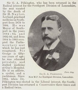 Sir G A Pilkington, a lancashire-i Southport Division új képviselője alkotó: English Photographer