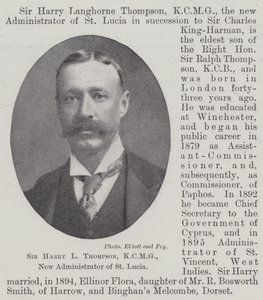 Sir Harry L Thompson, KCMG, St Lucia új adminisztrátora alkotó: English Photographer