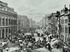 Somerset House, Strand, Westminster LB: nyugatra nézve a Saint Mary-le-Strand, 1895 alkotó: English Photographer