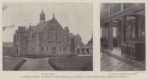 St Deiniols Könyvtár Gladstone úr emlékére, Hawardenben, amelyet Earl Spencer nyit meg október 14-én alkotó: English Photographer
