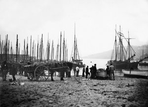 St Ives-i kikötő a Carbis-öböl felé néz, 1880-99 körül alkotó: English Photographer