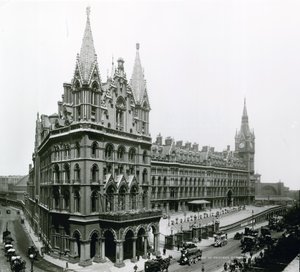 St Pancras pályaudvar; fénykép 1899 áprilisából alkotó: English Photographer