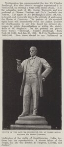A néhai Bradlaugh parlamenti képviselő szobra Northamptonban, szobrász, George Tinworth úr alkotó: English Photographer