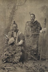 Tawhiao, a maori király és Wiremu Te Wheoro őrnagy (f/w fotó) alkotó: English Photographer