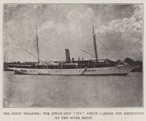 A benini katasztrófa, a Steam-Ship Ivy, amely felvitte az expedíciót a Benin folyón alkotó: English Photographer