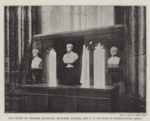 Charles Kingsley, Matthew Arnold és F D Maurice mellszobra a Westminster Abbeyben alkotó: English Photographer