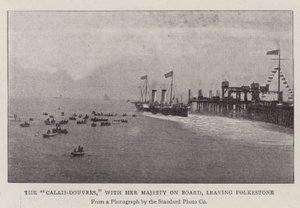 A Calais-Douvre, Őfelségével a fedélzeten, elhagyják Folkestone-t alkotó: English Photographer