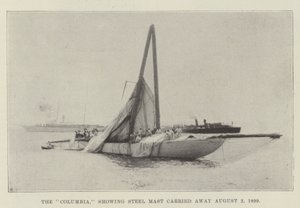 A Columbia, amelyen acélárboc látható, 1899. augusztus 2-án szállították el alkotó: English Photographer