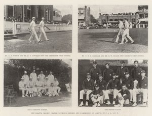 A döntetlen krikettmérkőzés Oxford és Cambridge között a Lordsban, július 4., 5. és 6. alkotó: English Photographer