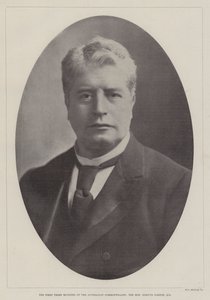 Az Ausztrál Nemzetközösség első miniszterelnöke, a tisztelt Edmund Barton, QC