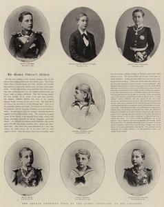 A német császárok látogatása a királynőnél, gyermekeinek portréi alkotó: English Photographer