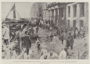 A nagy dinamit robbanás New Yorkban január 27-én, a Murray Hill Hotelben a baleset után alkotó: English Photographer
