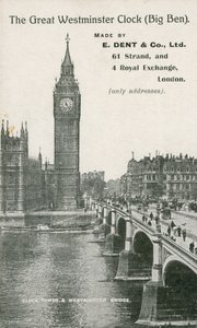 A Nagy Westminster Óra, Big Ben, az E Dent und Co Ltd alkotó: English Photographer