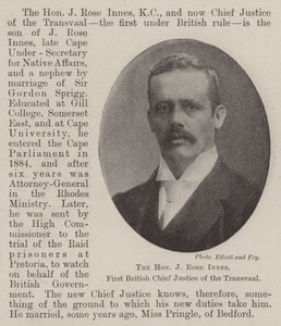 A tisztelt J Rose Innes, Transvaal első brit főbírója alkotó: English Photographer