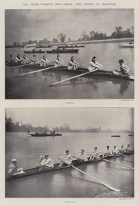 Az Inter-Varsity Boat-Race, a legénység a gyakorlaton