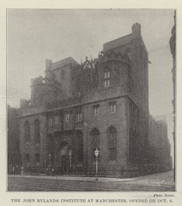 A manchesteri John Rylands Intézet október 6-án nyílt meg alkotó: English Photographer