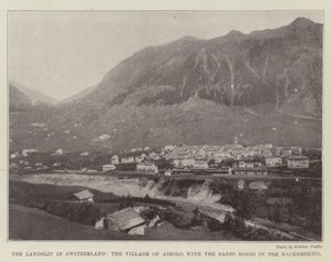Földcsuszamlás Svájcban, Airolo faluban, a háttérben a Sasso Rossóval alkotó: English Photographer
