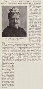 A néhai Mrs. Lynn Linton alkotó: English Photographer
