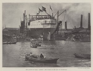 A HMS Albion, a Blackwall siklóján lévő hajó felbocsátása alkotó: English Photographer
