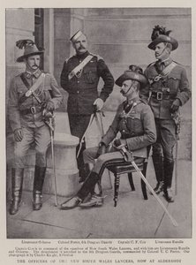 A New South Wales Lancers tisztjei, jelenleg Aldershotban alkotó: English Photographer