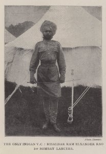 Az egyetlen indiai VC, Risaldar Ram Elxander Rao, az 1. Bombay Lancers alkotó: English Photographer