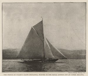 A Prince of Wales Yacht Britannia, a Cowes Regatta Royal London Kupa győztese alkotó: English Photographer