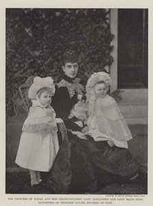 A walesi hercegnő és unokái, Lady Alexandria és Lady Maud Duff, Louise hercegnő lányai, Fife hercegnője alkotó: English Photographer