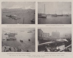Az elsüllyedt kotrógép kiemelése, Kanton folyó Hongkongban, Percy Scott kapitány alkotó: English Photographer