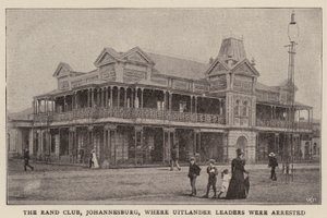 A johannesburgi Rand Club, ahol az Uitlander vezetőket letartóztatták alkotó: English Photographer