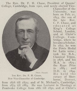 Dr. F H Chase tiszteletes, Cambridge új alkancellárja alkotó: English Photographer
