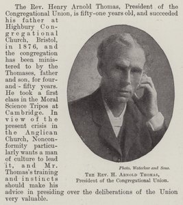 Arnold Thomas tiszteletes, a gyülekezeti szakszervezet elnöke alkotó: English Photographer