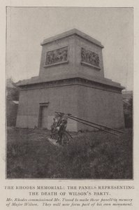 A Rodosz-emlékmű, a Wilsons Halála Pártját képviselő panelek alkotó: English Photographer