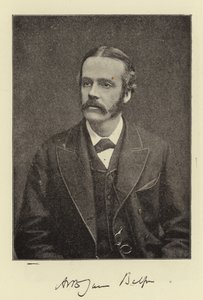 A jobboldal Arthur James Balfour, parlamenti képviselő, írországi főtitkár és a Konzervatív Párt jövőbeli vezetője alkotó: English Photographer