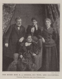 A méltó tiszteletreméltó R. J. Seddon, felesége és lányai Angliába látogatnak a koronázásra alkotó: English Photographer